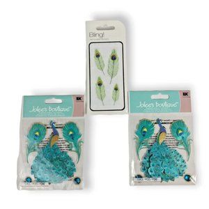 Jolees Boutique Peacock 14 Piece Dimensional Stickers Set New